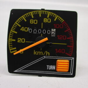 KM teller instrument 140 km/h Honda MB50 (plaat licht gebogen door opslag!)