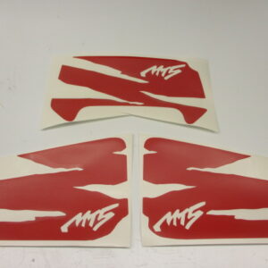 Kit d'autocollants caches latéraux et becquet de phare rouge Honda MT50 modèle 93-96