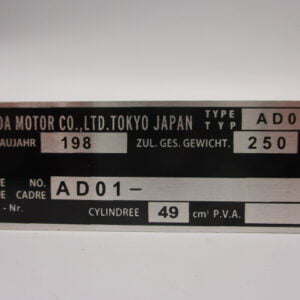 VIN aluminium MT50 AD01