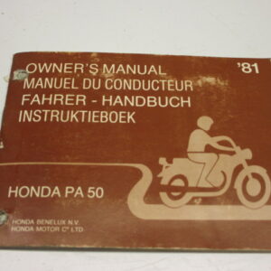 Instructieboek Honda PA50 Camino 1981 (met veel technische informatie) taal: Nederlands, Engels, Frans, Duits