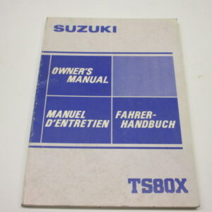 Instructieboek Suzuki TS80X (met veel technische informatie) taal: Engels, Frans, Duits