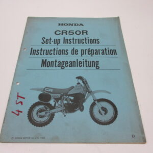 Setup instruction manual Honda CR50R language: English, French, German