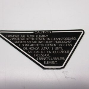 Autocollant données filtre à air Honda MB et MT