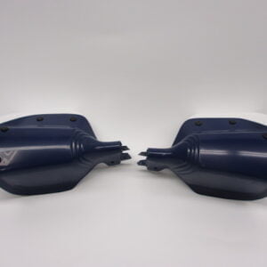 Juego de guardamanos azul oscuro con borde blanco