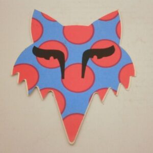 FOX head blue/pink 8x6cm